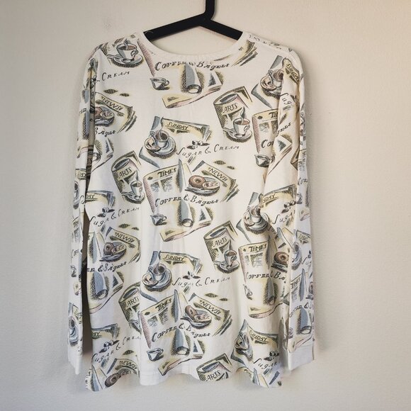 Relevant Products All Over Print Breakfast Theme Long Sleeve Tee L Cotton VTG90' - Picture 3 of 16